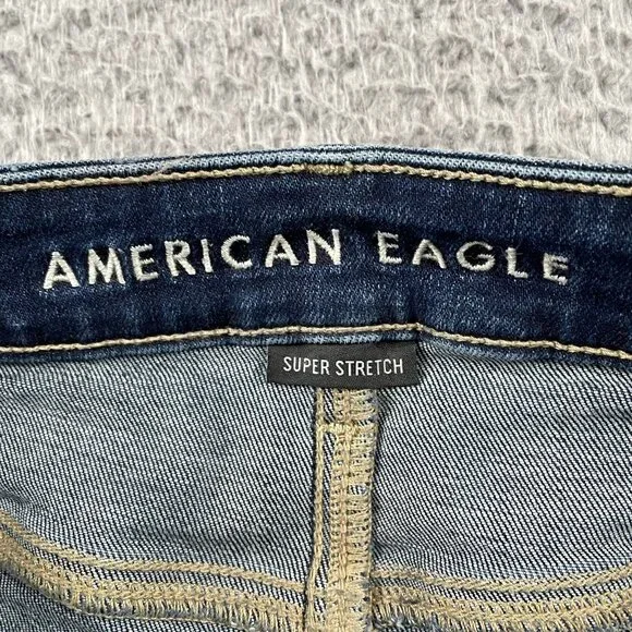 American Eagle Jeans Womens 6 Skinny Kick Super Stretch Distressed Denim - Picture 3 of 10
